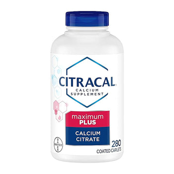 Citracal Maximum Plus, Highly Soluble, Easily Digested, 630 mg Calcium Citrate With 1000 IU Vitamin D3, Bone Health Supplement for Adults, Caplets, 280 Count