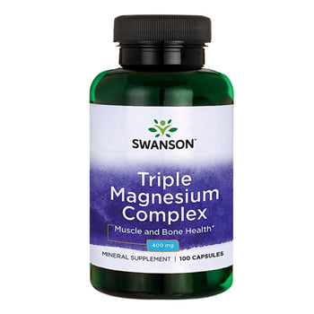 Swanson Triple Magnesium Complex 400 mg Each 100 capsules