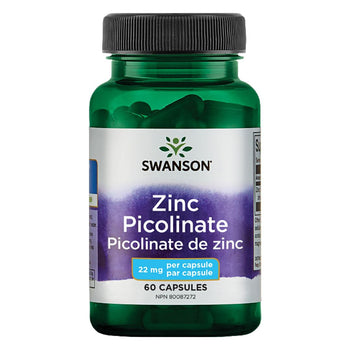 Swanson Zinc Picolinate - Mineral Supplement 60 Capsules, 22mg Each