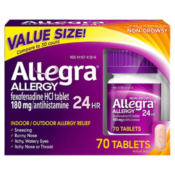 Allegra Adult 24 HR Tablet (70 Ct, 180 mg) Allergy Relief