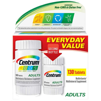 Centrum everyday value adult multivitamin 130 tablets