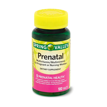 Spring Valley Prenatal, Multivitamins/Multi Minerals for pregnant & nursing women, 100 Tablets