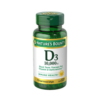 Nature's Bounty D3 250mcg (10000 IU) 72 Softgels