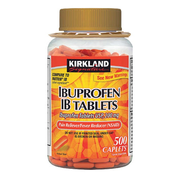 Kirkland Signature Ibuprofen 200mg NSAID Pain/Fever 500 Caplets Each IB Tablets