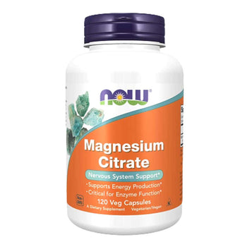 Now Magnesium Citrate Enzyme 120 Veg Capsules