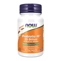 NOW Supplements, Probiotic-10™, 25 Billion, with 10 Probiotic Strains, Dairy, Soy and Gluten Free, Strain Verified, 50 Veg Capsules