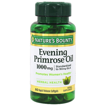 Nature's Bounty Evening Primrose Oil, Promotes Women's Health, 1000 mg Evening Primrose Oil, 60 Rapid Release Softgels