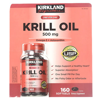 Kirkland Signature Krill Oil 500 Milligram 160 Softgels