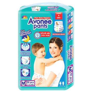 Avonee Jumbo Pack Medium Pant Diaper 7-12Kg 56 Pcs