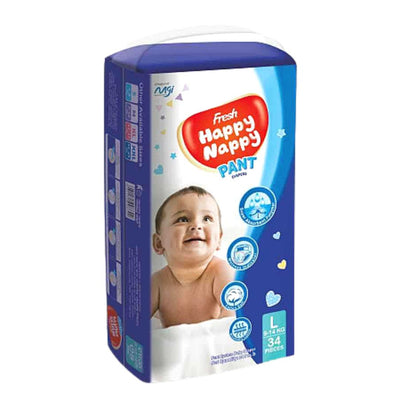 Fresh Happy Nappy Pant Diaper Large 9-14Kg 34 Pcs