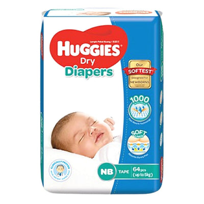 Huggies Newborn Belt Diaper 0-5 Kg - 64 Pcs (Malaysia)