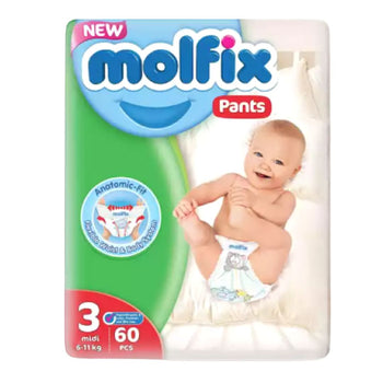 Molfix Baby Diaper Pants Super Pack Midi 6-11 kg 60 Pcs (Made in Turkey)