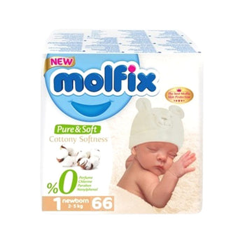 Molfix Twin Newborn Belt 2-5 Kg 66 Pcs (Made in Turkey)