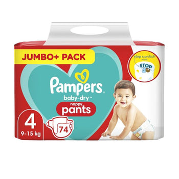 Pampers Baby Jumbo Size 4 pant 9-15 kg 74 pcs (UK)