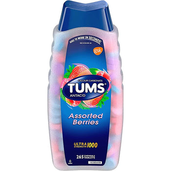 Tums Assorted Berries Antacid/Calcium Chewable 265 Tablets