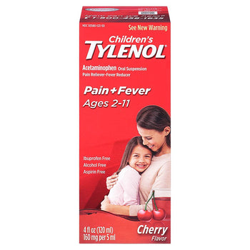 Children's Tylenol Pain + Fever Medicine, Dye-Free Cherry, 4 fl. oz (120ml)