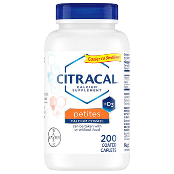 Citracal Petites Calcium Citrate With Vitamin D3, Caplets, 200 Count