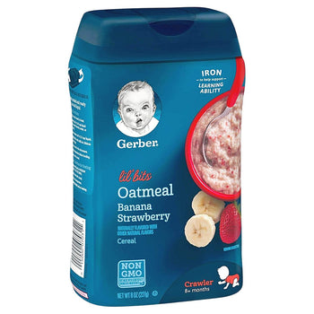 Gerber Oatmeal Lil' Bits Baby Cereal Banana Strawberry - 227g (USA)