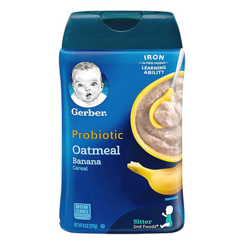 Gerber Probiotic Oatmeal Banana Baby Cereal - 227g (USA)