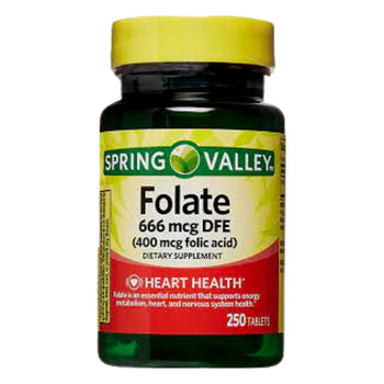 Spring Valley Folate 666mcg DEF (400 mcg Folic Acid) 250 Tablets