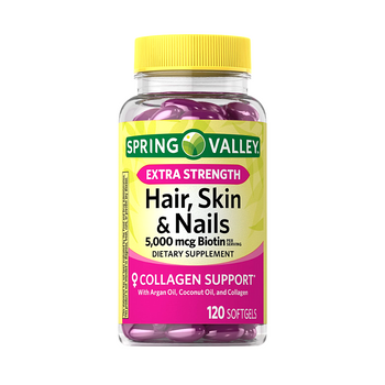 Spring Valley Extra Strength Hair, Skin & Nails Supplement 120 Softgels