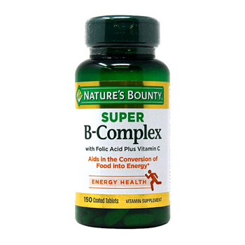 Nature's Bounty Super B-complex with Folic Acid plus Vitamin C 150 Tablets